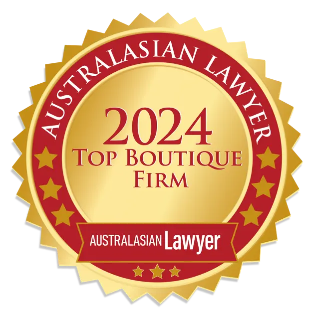 Australasian Lawyer Top Boutique Firm 2024 badge